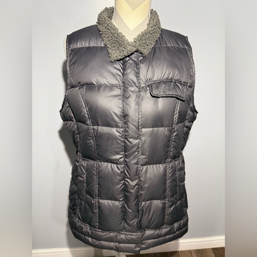UGG Grey Puffer Vest with Sherpa Collar‎